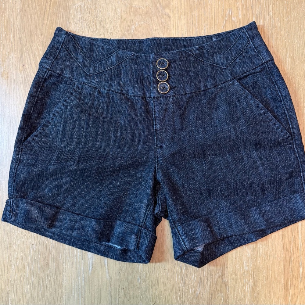Maurices Denim Shorts Women’s Size 3/4 Dark Wash Cuffed Jean Shorts